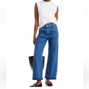 FRAME denim ‘70s Cuffed High Rise Wide Leg Jeans in Lago Di Como sz 26 NWT